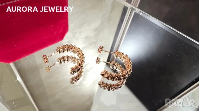 CARTIER Clash de Cartier Rose Gold Hoop Дамски Обеци, снимка 8 - Обеци - 55931931