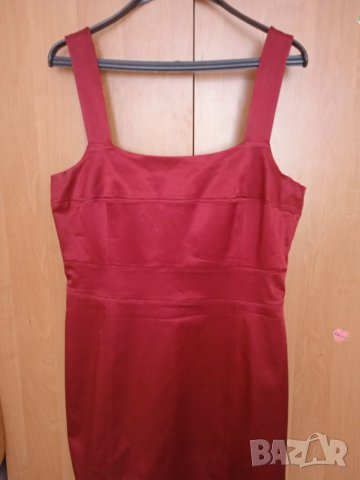 Червена сатенирана рокля, снимка 3 - Рокли - 37727396