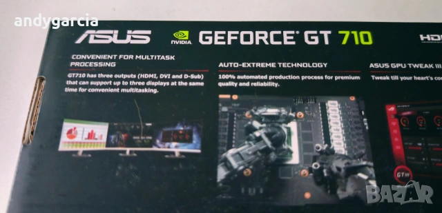  ASUS GeForce GT 710 EVO 2GB GDDR5 Video Card ЧИСТО НОВА ЗАПЕЧАТАНА, пасивно охлаждане, снимка 5 - Видеокарти - 54364094