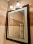 Огледало за баня с дървен мотив