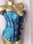 XL Син сатенен корсет с кожа / лак /, снимка 8