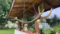 Полилеи от еленови рога с ръчно изработени дървени чашки , снимка 7