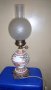 Лампа стара месинг, порцелан и кристал, снимка 1 - Антикварни и старинни предмети - 22066694