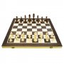 Комплект 3 в 1 класически настолни игри - шах, дама и табла, с интарзия от иглолистна дървесина. 