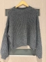 Сив плетен пуловер с обемни ръкави, снимка 1