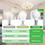 LED крушка E14, енергиен клас B, LED E14 студено бяла 6500K, 2.5W 470LM G45, еквивалентна на 40W, снимка 3