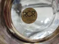 Кристален италиански декантер с посребрен обков във форма на патица RCR, снимка 5