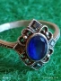 Сребърен пръстен с САПФИР повлиян от Викторианската епоха стил Арт Деко филигранна изработка 43320, снимка 3