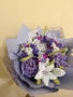 Голям вечен букет в лилаво от плюшена тел, снимка 2