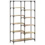 vidaXL Етажерка дъб сонома 100x32x170 см инженерно дърво и желязо, снимка 6