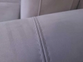 Италиански светло сив диван тройка от плат с функция сън, снимка 12