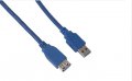 Кабел USB3.0 Мъжко към Женско 1.8m Син VCom SS001301 Cable USB - USB M/F, снимка 1