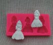3 принцеси принцеса малка силиконов молд форма фондан декор