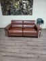 Кафяв кожен диван тройка "Moreno" с електрически релаксиращ механизъм, снимка 2