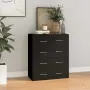 vidaXL Сайдборд с 4 чекмеджета, 60x30,5x71 см, черен, снимка 2