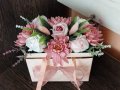 🌸Ново🌸Страхотна розова чантичка със сапунени цветя за вашите специални поводи🌸 , снимка 3
