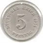 Germany-5 Pfennig-1914 J-KM# 11-Wilhelm II-small shield, снимка 1