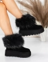 Боти на платформа - черен ЕСТЕСТВЕН велур с черен ЕСТЕСТВЕН косъм, снимка 2
