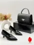 Prada Елегантни Дамски Обувки С Остър Връх И Среден Ток Код SEM-748, снимка 3