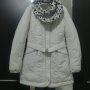 Бяло дълго яке + подарък шал, снимка 2