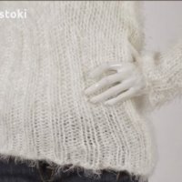 бял мек пуловер размер М нов, снимка 2 - Блузи с дълъг ръкав и пуловери - 34482238