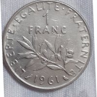 1 франк Франция 1961, снимка 2 - Нумизматика и бонистика - 32080795