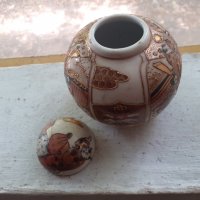 Стара колекционерска ваза буркан Сатцума, снимка 3 - Антикварни и старинни предмети - 34348638