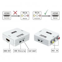 HDMI към RCA AV конвертор адаптер преобразовател на видео и аудио - КОД 3717, снимка 6 - Плейъри, домашно кино, прожектори - 37165868