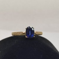 Нов Златен пръстен с естествен Сапфир и брилянти-1,42гр/14кр, снимка 9 - Пръстени - 40238687