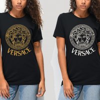 Дамска тениска Versace принт Модели,цветове и размери, снимка 4 - Тениски - 34410601