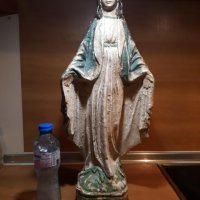 Стара статуетка, фигура, Дева Мария, вис. 58 см., снимка 10 - Антикварни и старинни предмети - 31987901