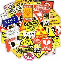 Водоустойчиви 45х. бр предупредителни стикери/Warning signs(лаптопи,коли,PS4,PS5,куфари,кейси,стени), снимка 4 - Аксесоари и консумативи - 32047764