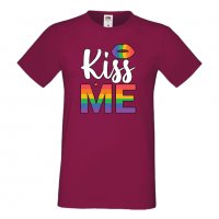  Мъжка тениска Kiss Me multicolor Прайд,Празник.Повод,Изненада, снимка 3 - Тениски - 37102936