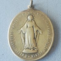 Старинен медальон. Дева Мария. Закрилница. O Maria. Икона , снимка 1 - Антикварни и старинни предмети - 44416528
