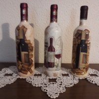  Декорирани подноси и празни бутилки , снимка 4 - Декорация за дома - 14386886