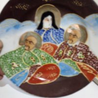 Ръчно рисувана порцеланова чиния на Сатцума, снимка 5 - Колекции - 30980486