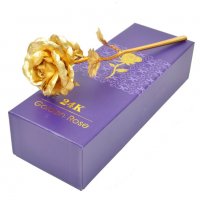 УНИКАЛЕН ПОДАРЪК - Позлатена Роза в Луксозна Кутия с Красива Подаръчна Торбичка Golden Rose Подарък , снимка 5 - Романтични подаръци - 38285114