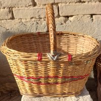 Голяма стара плетена кошница за пикник или село, снимка 4 - Други - 30182642