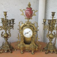 Рядък Каминен Часовник Бронз, Франция,Стар, старинен, арт, античен, винтидж масивен бароков каминен , снимка 17 - Антикварни и старинни предмети - 37346252