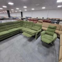 Зелен ъглов диван от плат с ел.релакс и фотьойл "PP - PF20073", снимка 8 - Дивани и мека мебел - 39965022