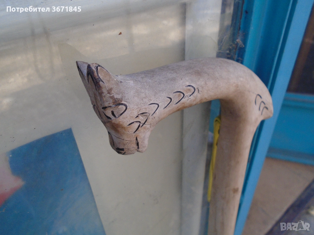 стара овчарска гега резбована, снимка 1