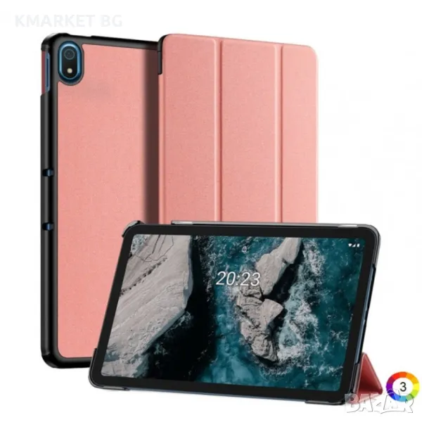 Nokia T20 Кожен Калъф и Протектор, снимка 1