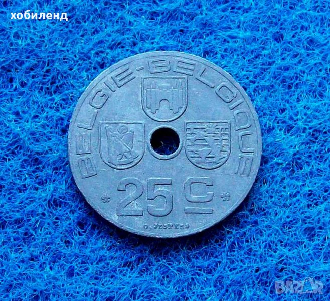 25 центимес Белгия 1942-редки, снимка 1