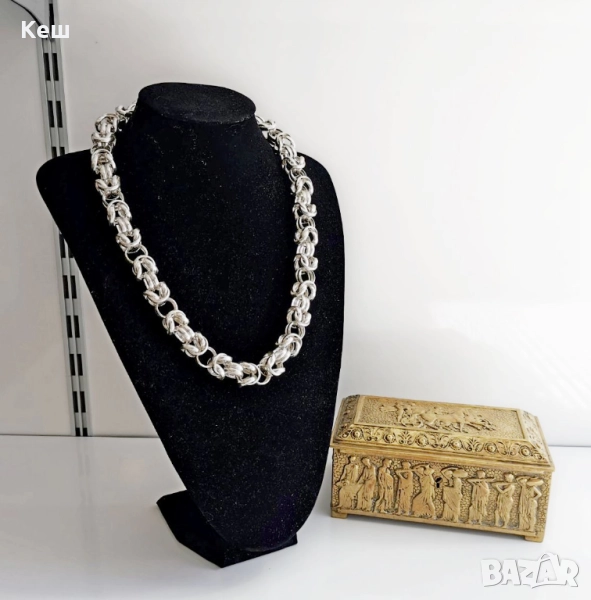 Масивен сребърен синджир кралска плетка (925/138гр.), снимка 1