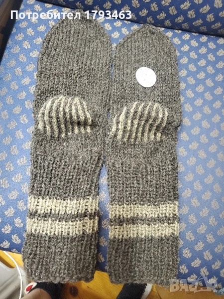 Ръчно плетени мъжки чорапи от вълна размер 44, снимка 1