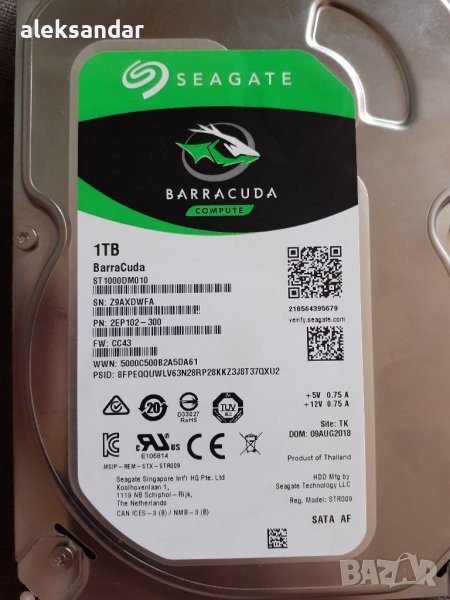 Хард диск 3.5 segate 1TB., снимка 1