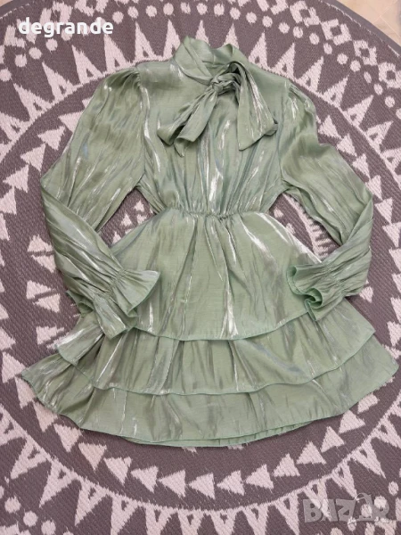 Рокля с панделка Талията е с ластик Стандартен размер ХС С М Л, снимка 1