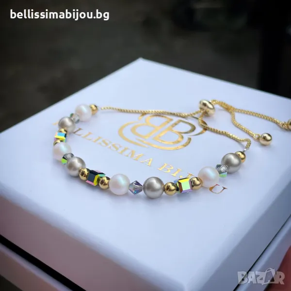 Дамска Гривна от Перли и Кристали Сваровски/Swarovski, снимка 1