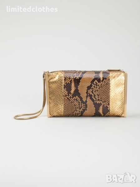 Lanvin ''Private'' Gold Python Skin Clutch Дамска Чанта / Плик / Клъч от Змийска Кожа, снимка 1