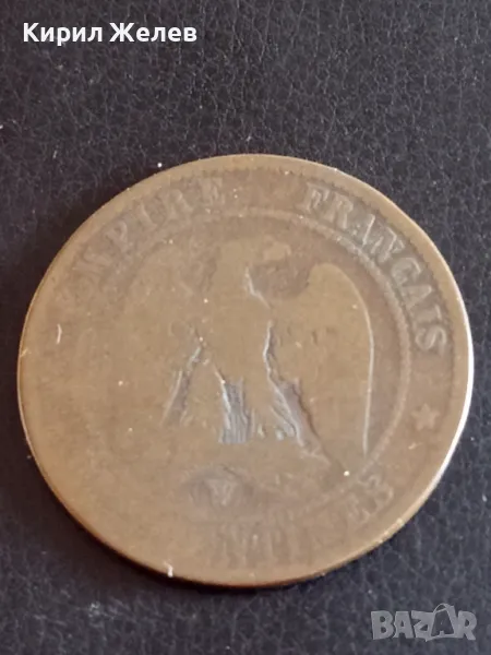 Стара монета 10 сантима 1856г. Франция Наполеон трети 26437, снимка 1
